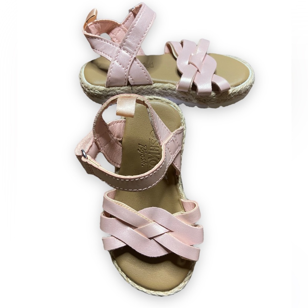 OSH KOSH TODDLER PINK GIRLS WOVEN SANDALS SIZE 5